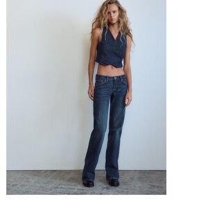 Zara Dark Blue Flare Jeans